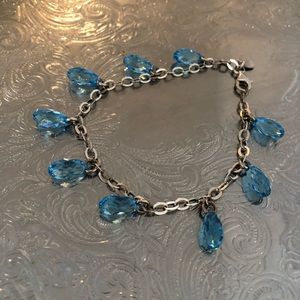 Duell silver and blue crystal bracelet.